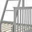 Lit superposé simple au-dessus d'un lit double en bois massif gris classique avec tiroirs de rangement, échelle et garde-corps pour chambres