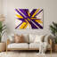 «Geometric Abstraction 38», art mural en métal mauve-579512646
