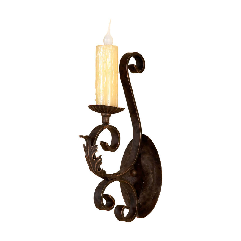 1 - Light Candle Wall Light, Bronze