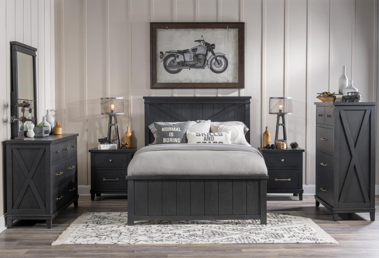 Harriett Flatiron Nightstand, Black