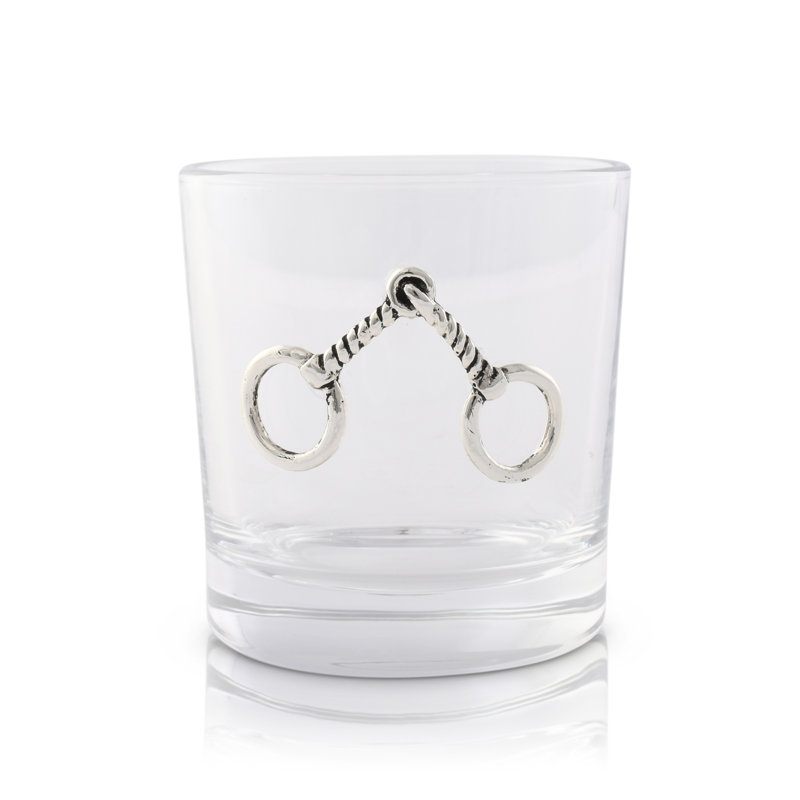 Equestrian Bit Design Lead-Free Whiskey Glass Set of 4
