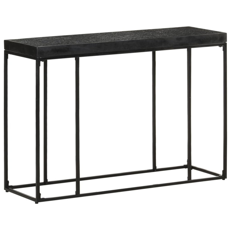 Console en bois d'acacia et de manguier massif noir 43,3 po x 13,8 po x 29,9 po
