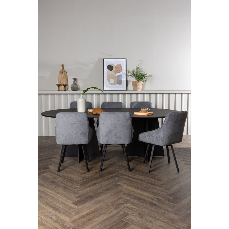 Johnson 6 - Person Dining Set, Grey, Grey
