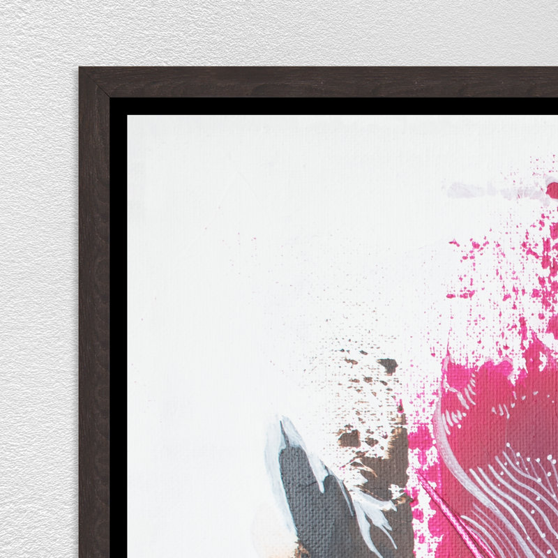 «Pink Explosion» par Alexander NikAnpour - peinture sur toile à cadre flottant, H 31,75 po x l 31,75 po