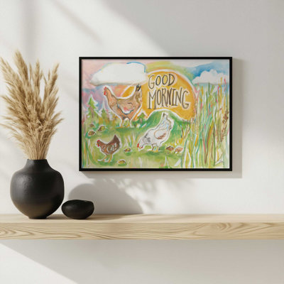 «Good Morning Chickens» par Jessica Mingo, reproduction d'art