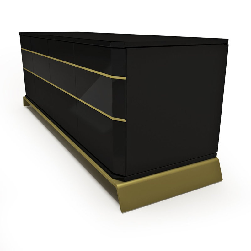 191cm Sideboard, Black/Brass