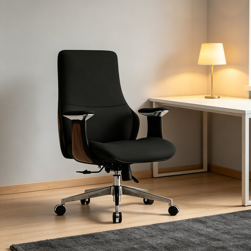44.88" Italian Style Luxury Leather Executive Office Chair, Fashion High-End Design, Available in Orange/Black/Khaki/Dark Gray