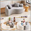 Causeuse à double profondeur courbée en S, éponge à compression complète, chenille gris clair, conception modulaire pour petits appartements, capacité de 400 lb, 66,9 /-688557443
