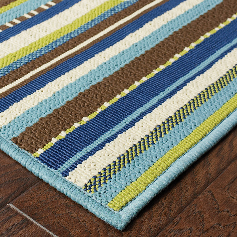 Tapis intérieur / extérieur tissé à la machine Brendel, Rectangle 8 pi 6 po x 13 pi