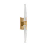 Sean Lavin Lassell 2-light single short wall sconce in polished nickel finish with crystal shades