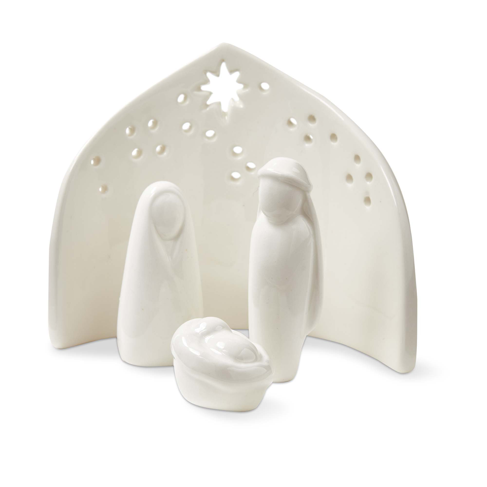 Latitude Run® Ceramic Nativity Scene Set Of 4 White Everyday | Wayfair