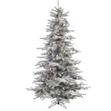 Sierra Flocked Fir Artificial Christmas Tree with Multicolored Light
