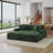 4 - Piece Upholstered Green Chenille Modular Sectional Sofa with Throw Pillows & Removable Ottomans-87154104