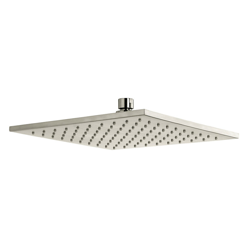 Doccia 8" Square Mineral Resistant Rain Shower Head, 1.8 GPM, Brushed Nickel