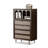 Dark-coffee + Beige Solid Wood + Rattan Display Cases