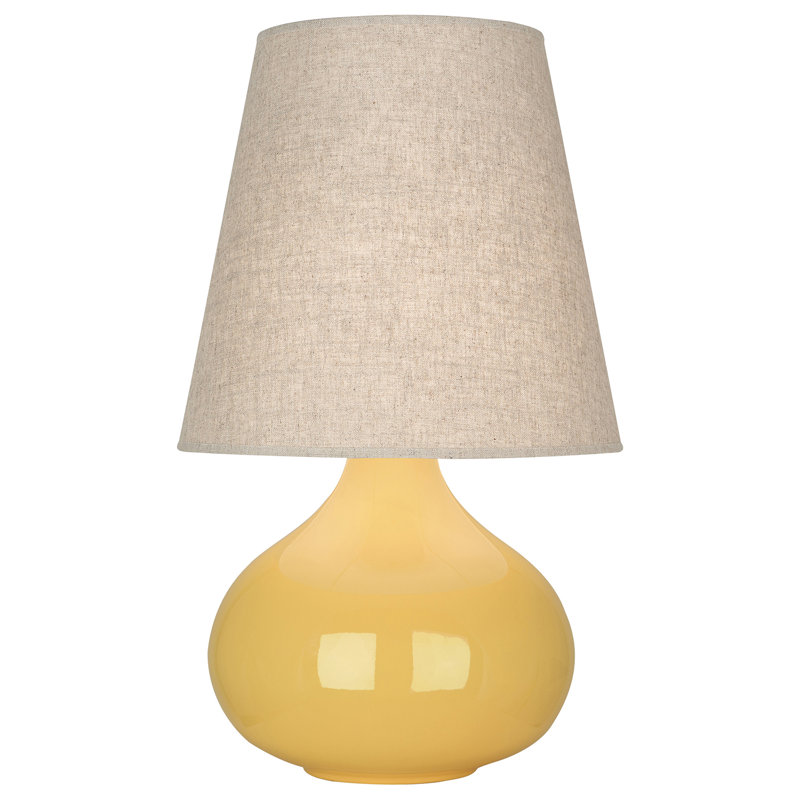 June 24" Table Lamp, Sunset Yellow, Buff Linen