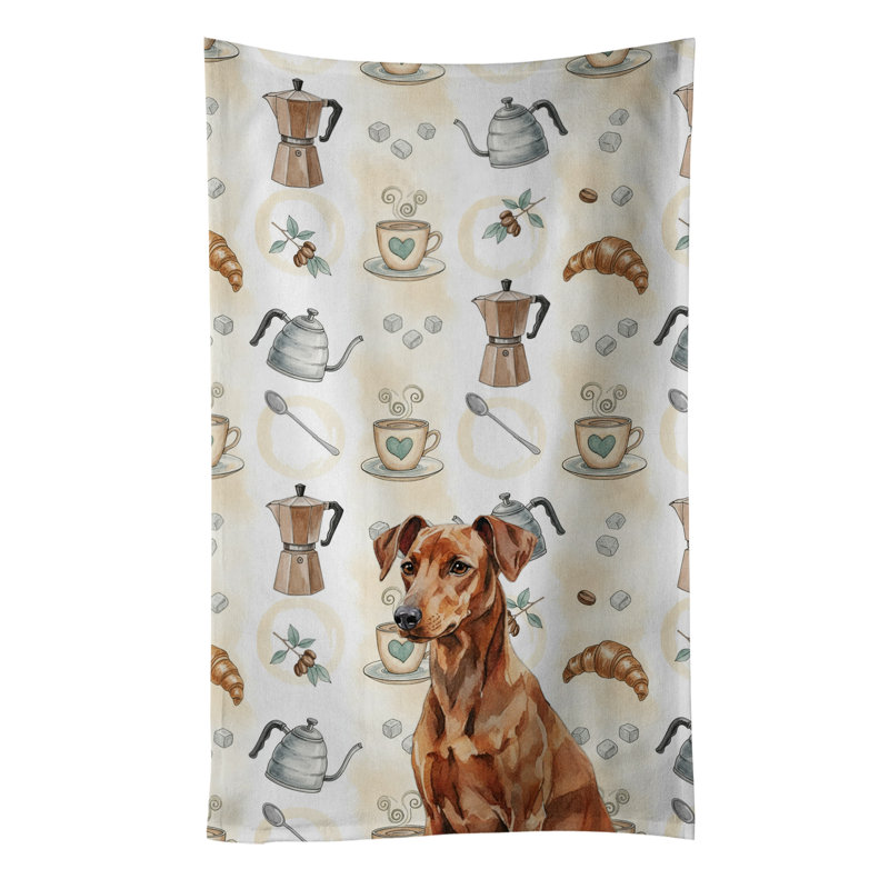 Serviette de cuisine Coffee Bar, Pinscher allemand rouge