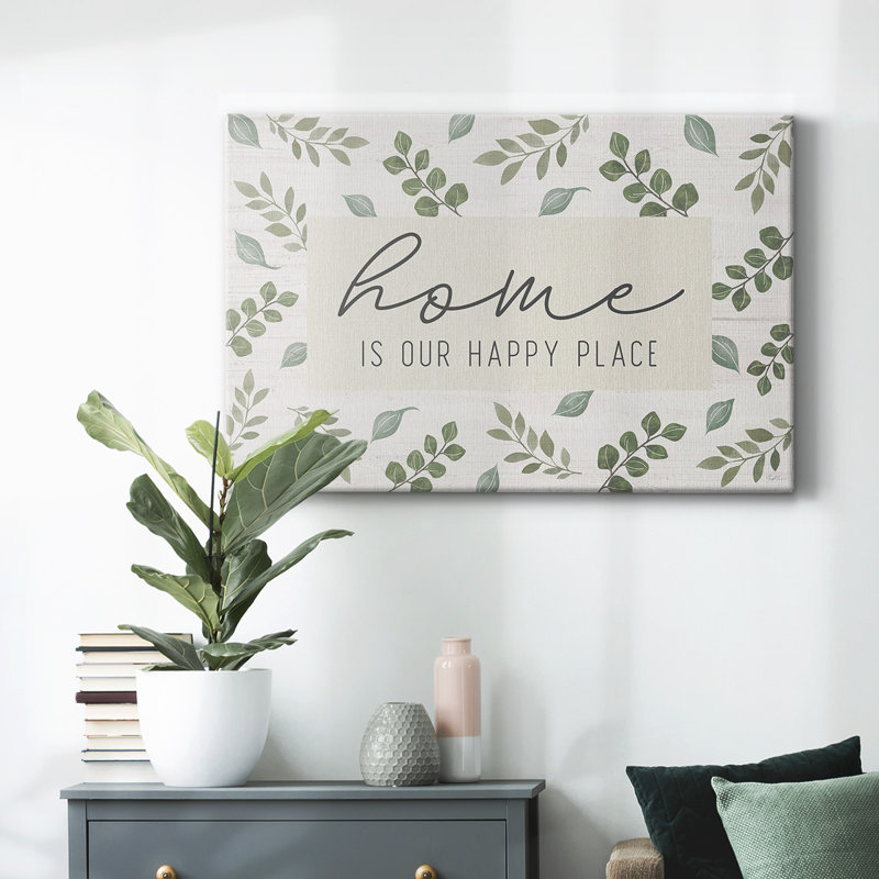 Home is our happy place - Toile tendue avec châssis, H 18 po x l 27 po