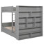 Lit superposé double avec 2 tiroirs et armoire multicouche, gris-112416138-112416141