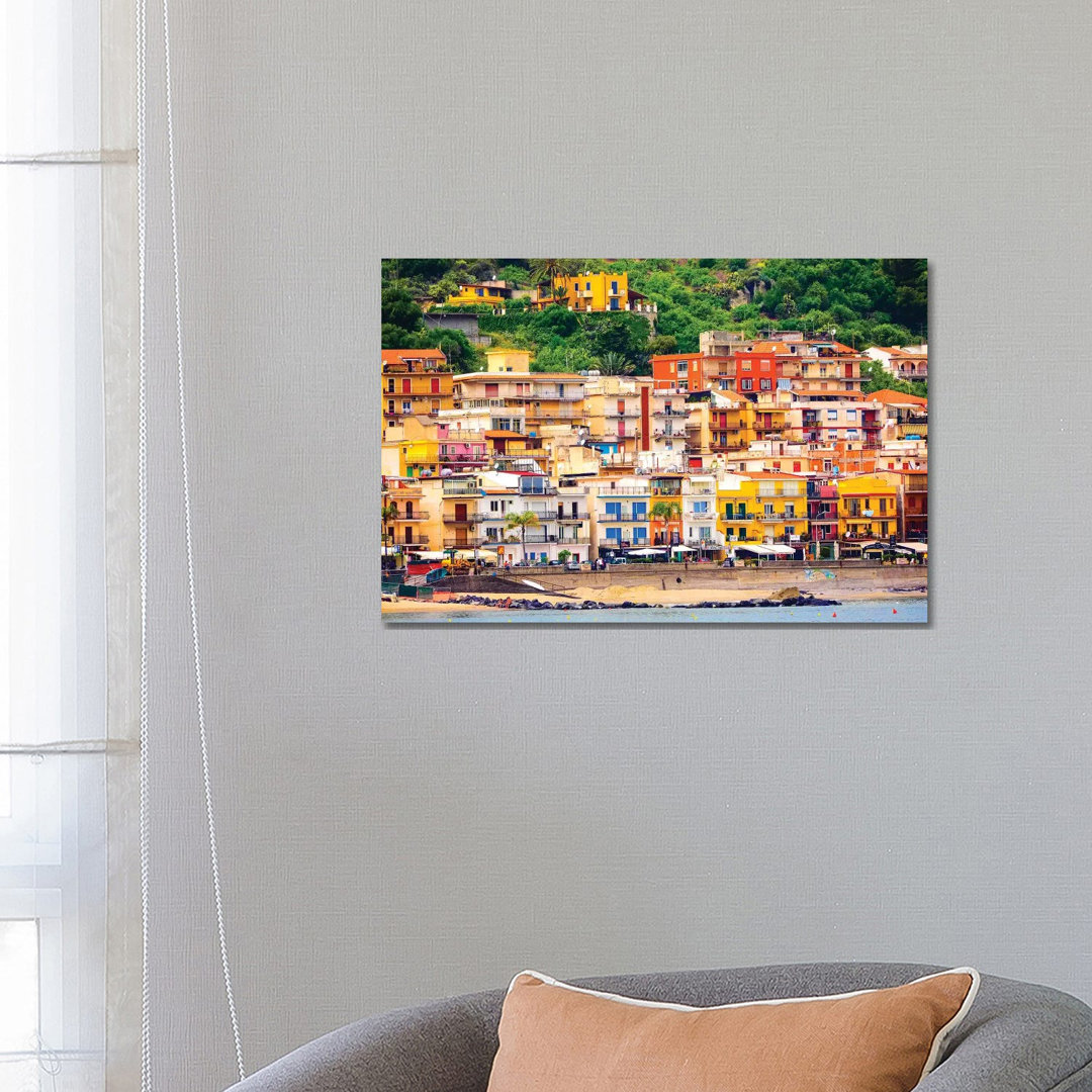 Italien, Sizilien, Taormina. Strand Giardini Naxos von Terry Eggers - Galerie-verpackte Leinwand Giclée auf Leinwand