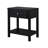Dylan 23"W Black Wooden End Side Table Nightstand With Glass Top And Drawer-1607639496
