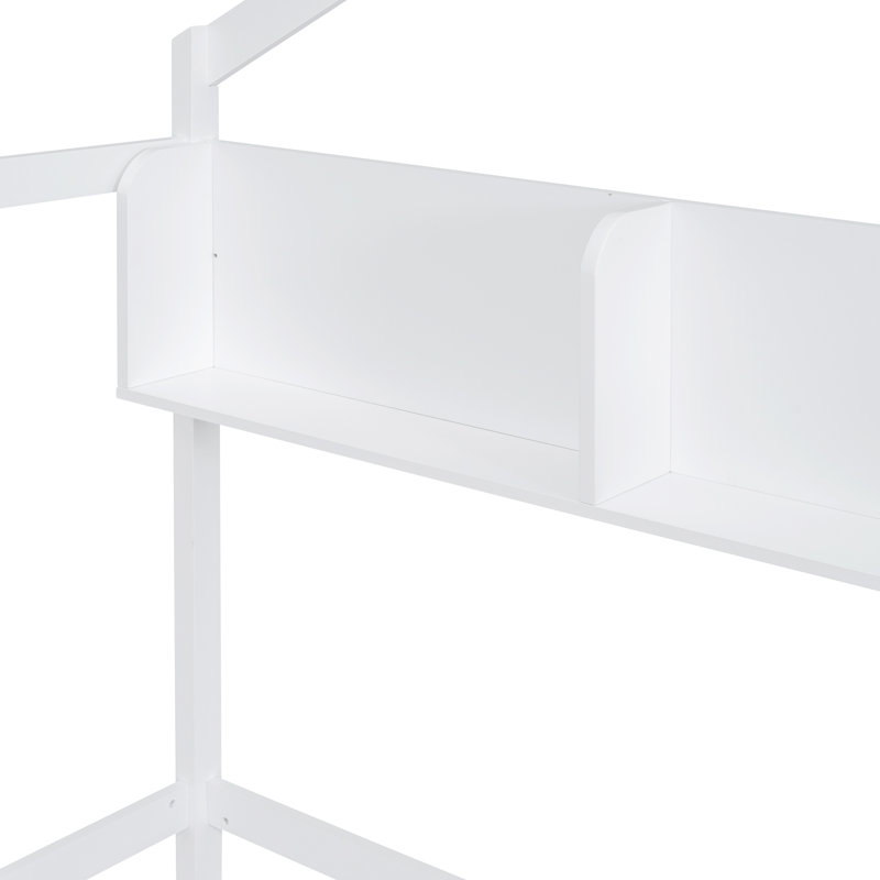 Lit plateforme, Blanc, Lit double