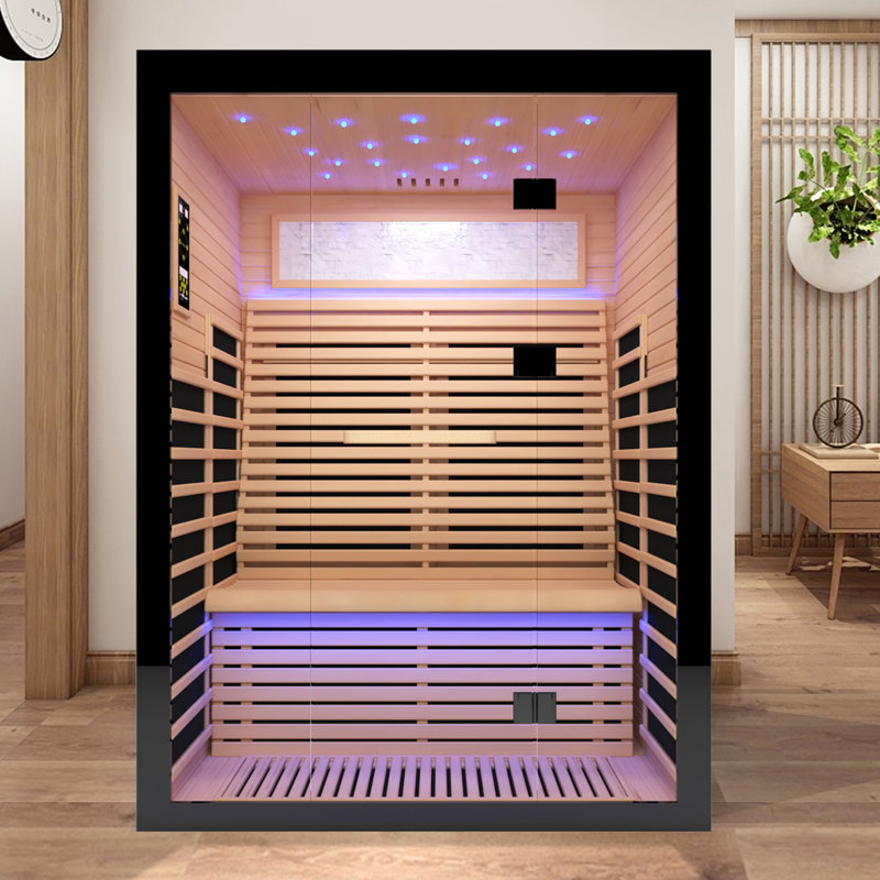 OUTEXER Far Infrared Home Sauna for 2 Person 2100W 110V Indoor Sauna