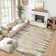 Abstract Machine Washable Rug with Rubber Backing for Living Room Modern Non-Slip Dining Room Rug Easy-Cleaning Floor Carpet for Bedroom Office