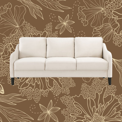 Mialacs 73.22"W Velvet Upholstered Sofa