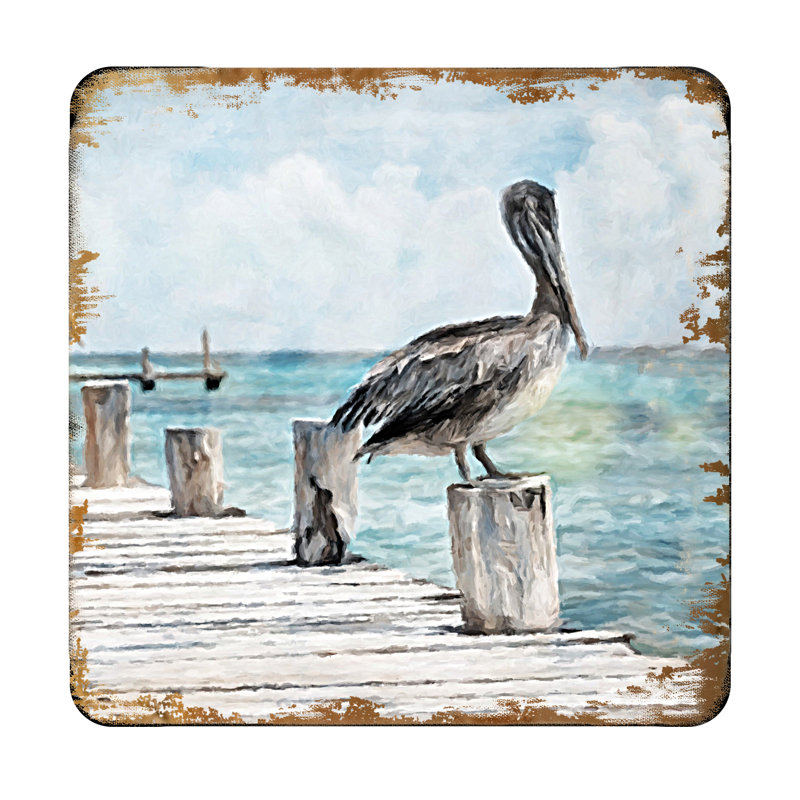 Wood Square 4 Piece Coaster Set