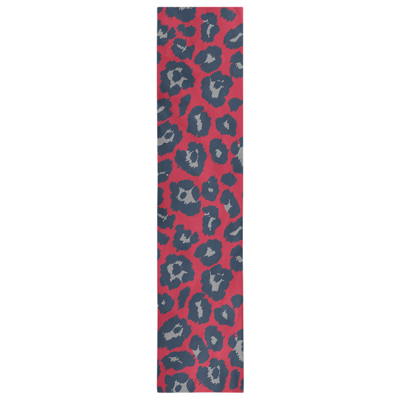 Animal Print Table Runner, 72" x 16", Red