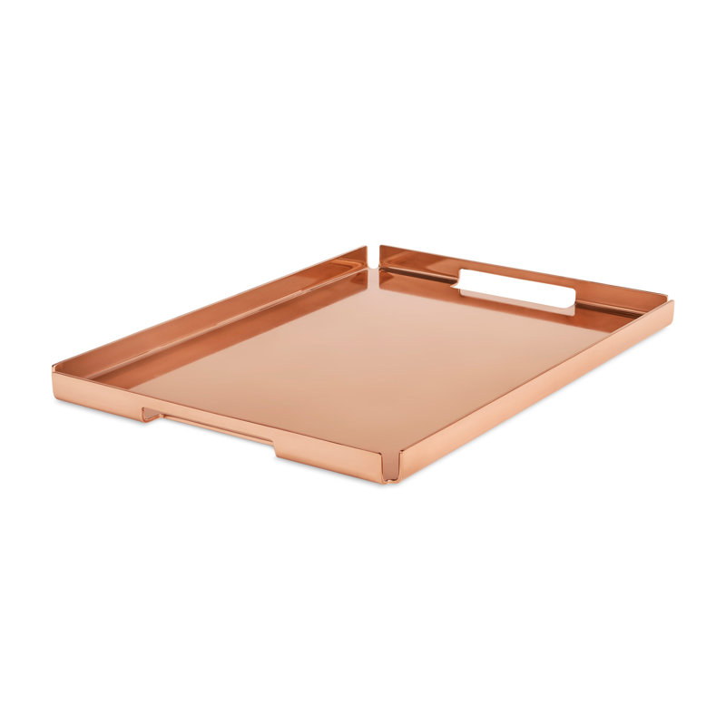 Copper and Steel Rectangular Serving Tray