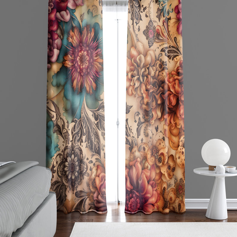 Paire de rideaux semi-transparents en polyester, L 20 po x L 61 po