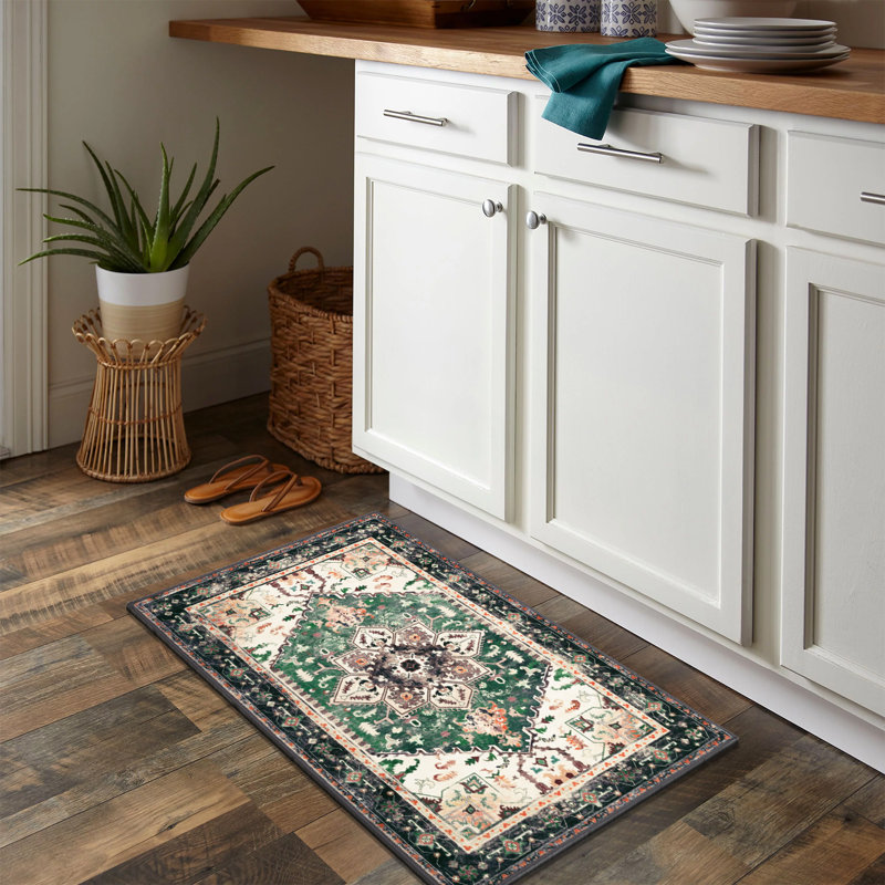 Vintage Modern Boho Soft Washable Area Rug, Rectangle 2' x 2'11"