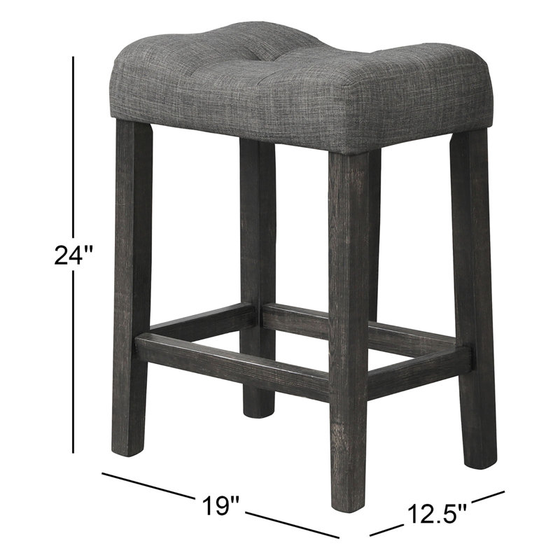 Dereham 19" Upholstered Counter Height Set , Black Charcoal