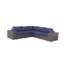 Ensemble de conversation en osier rotin pour 4 personnes avec coussins