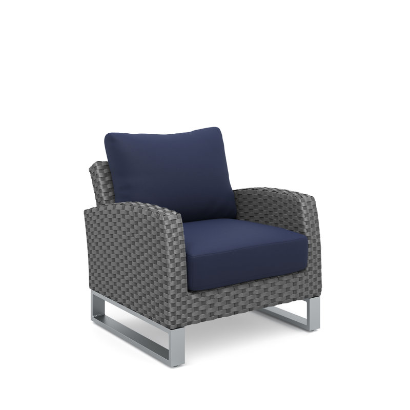 Sabreea Wicker Club Chair, Blue