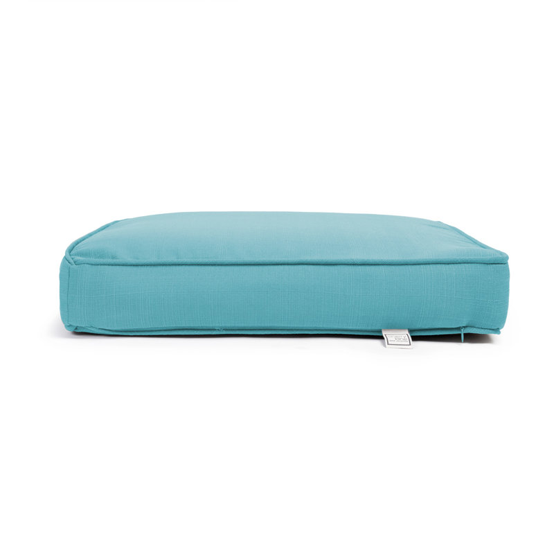 Gusseted And Corded Seat Cushion With Zipper, Filled With White Virgin Polyester Fiber., Sky