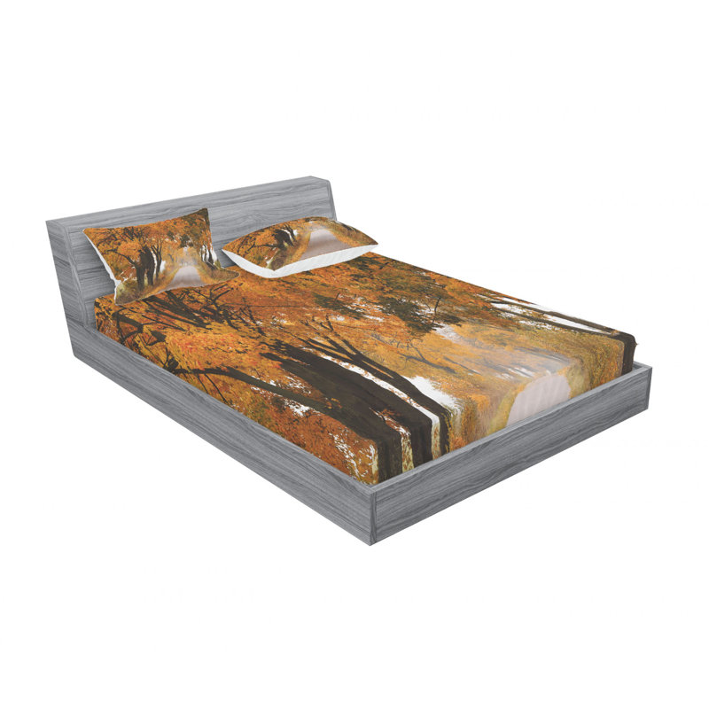 Ensemble de draps d'automne en Pologne, Ensemble de draps pour lit double avec un drap-hou