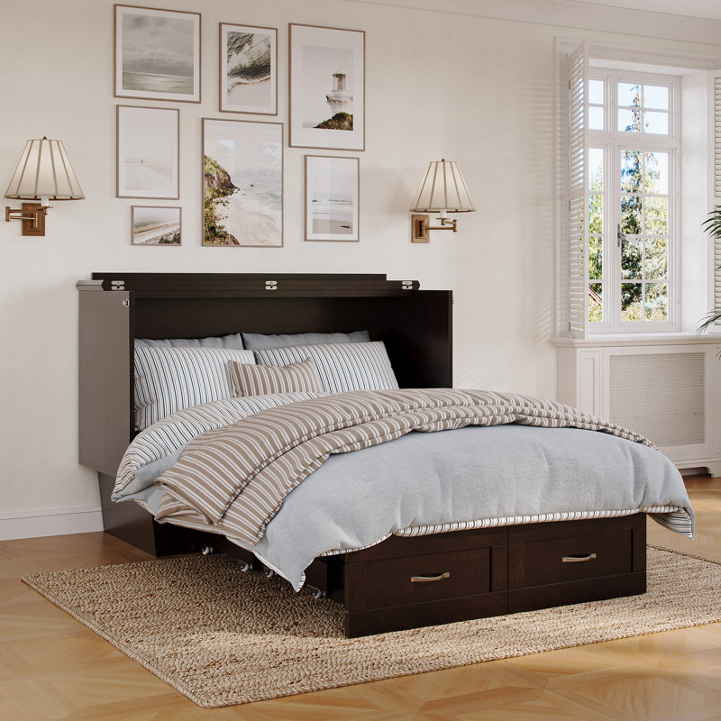 Commode Dahlia Murphy avec tiroir de rangement et chargeur intégré, Double, Espresso