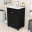 Meuble-lavabo de salle de bain avec lavabo en céramique, tablette réglable et tiroirs de séparation-2004494153