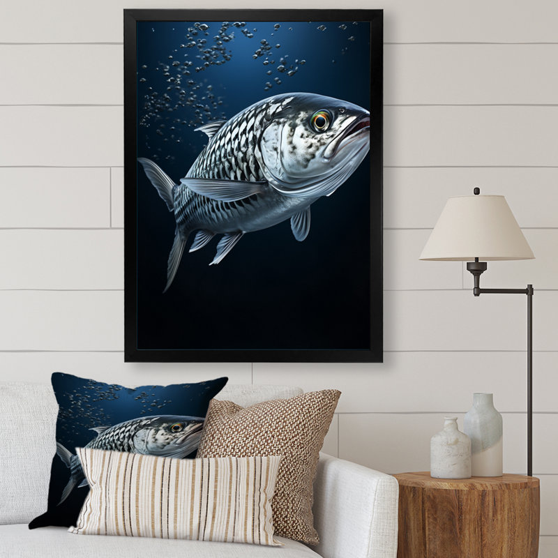«Eddard Fishing», reproduction sur toile, Cadre photo noir, H 20 po x l 12 po x P 1 po