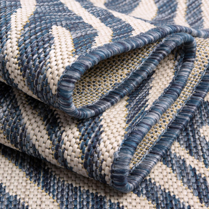 Tapis intérieur / extérieur bleu Itchington, Rectangle 9 pi x 12 pi
