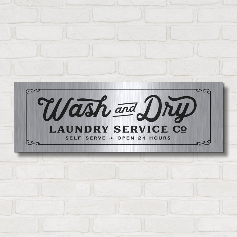 Art luxueux «Wash And Dry Laundry Service Co.» par Lettred & Lined, H 12 po x l 36 po