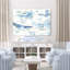 Oiseaux sur une branche, indigo, papillon, fleur, blanc, bleu, doré, doré, contemporain II-2068513916