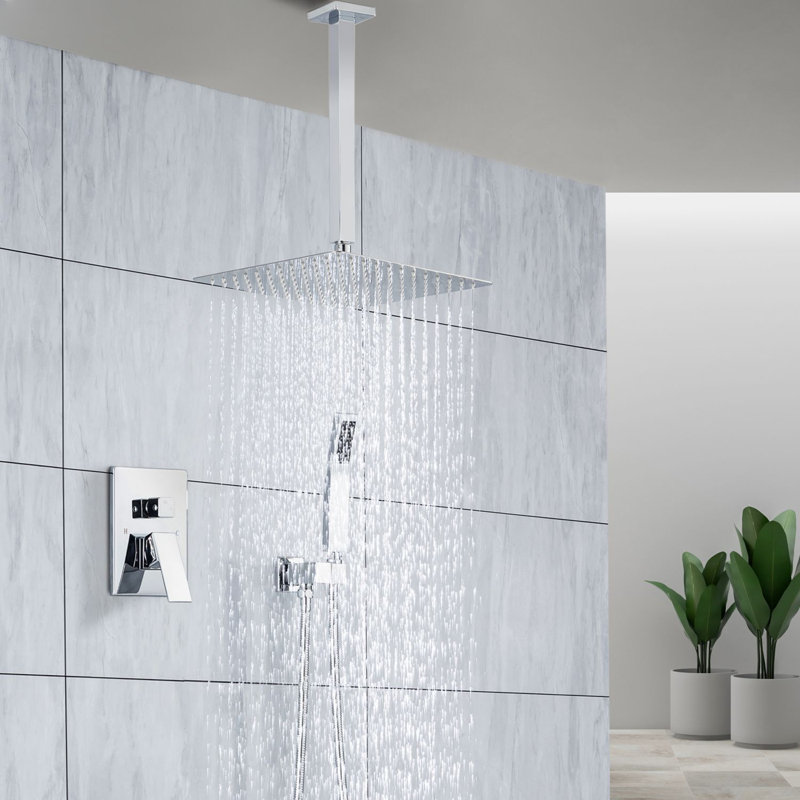 Système de douche complet avec valve brute, Chrome poli