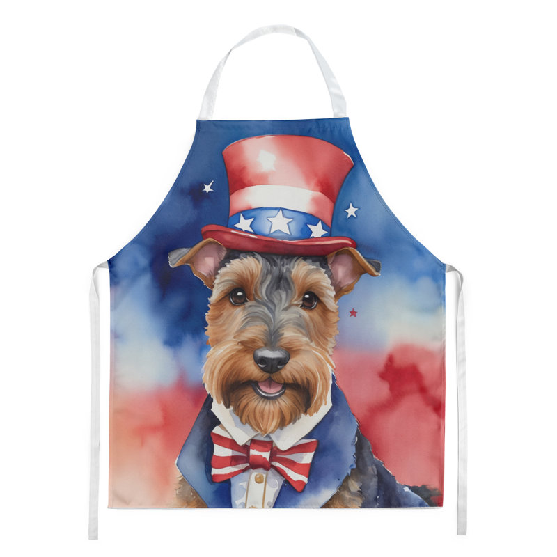 Patriotic American Apron, Light Brown Welsh Terrier