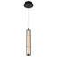 Holzer - Mini luminaire suspendu DEL 16 po - Finition noir mat - Verre fumé