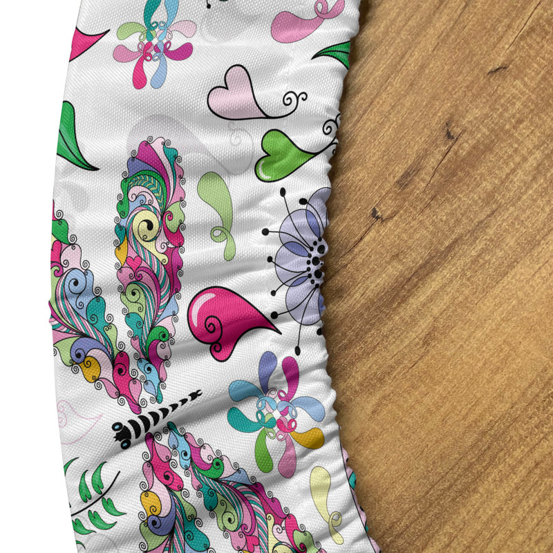 East Urban Home Butterfly Fitted Round Tablecloth Diameter Multicolor, 51.97" Round