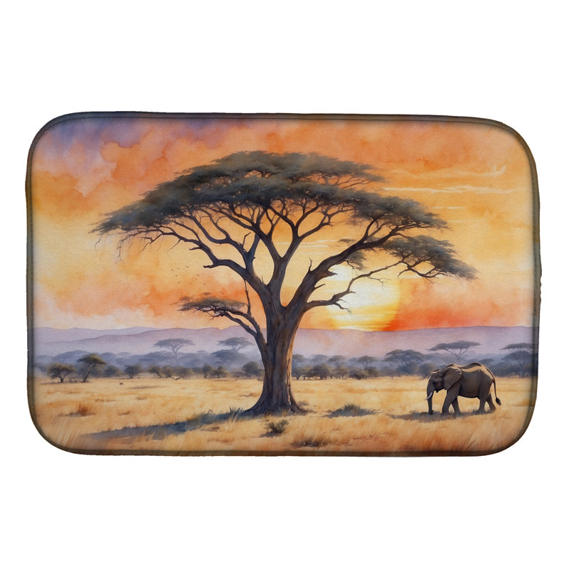 Tapis de vaisselle Elephants Savanna Sunrise